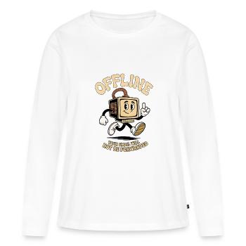 Hors ligne, votre e-mail ne sera pas transféré - T-shirt manches longues Premium bio Femme - blanc - Devant - Julia (174cm)