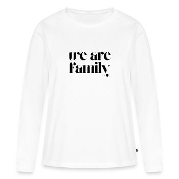 Nous sommes une famille - T-shirt manches longues Premium bio Femme - blanc - Devant - Julia (174cm)