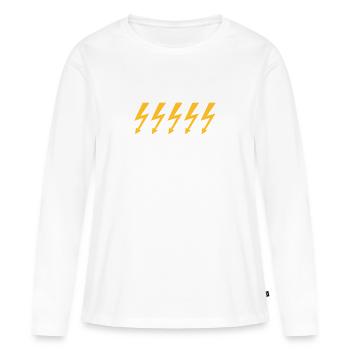 Blitz - Frauen Premium Bio Langarmshirt - Weiß - Vorne - Julia (174cm)