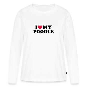 caniche - T-shirt manches longues Premium bio Femme - blanc - Devant - Julia (174cm)