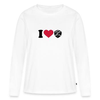 cubes - T-shirt manches longues Premium bio Femme - blanc - Devant - Julia (174cm)