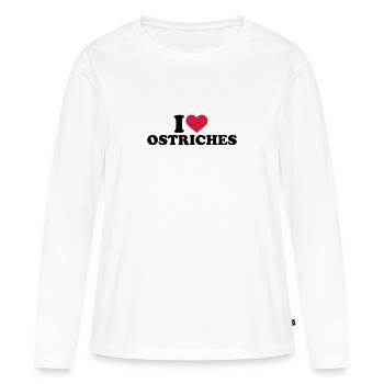 autruche - T-shirt manches longues Premium bio Femme - blanc - Devant - Julia (174cm)