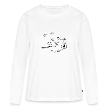 En cours - T-shirt manches longues Premium bio Femme - blanc - Devant - Julia (174cm)