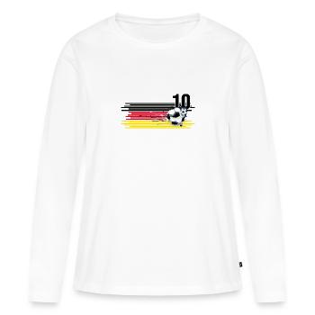 Le footballeur joue au football Culture des fans Stade de football - T-shirt manches longues Premium bio Femme - blanc - Devant - Julia (174cm)