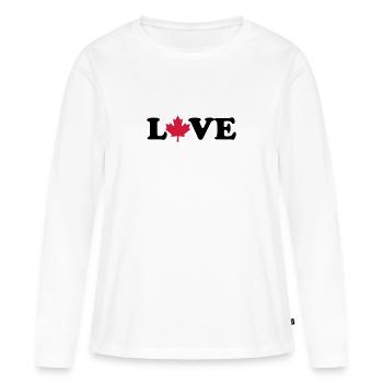Canada - T-shirt manches longues Premium bio Femme - blanc - Devant - Julia (174cm)