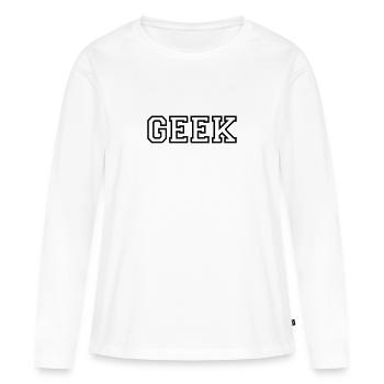 Geek - T-shirt manches longues Premium bio Femme - blanc - Devant - Julia (174cm)