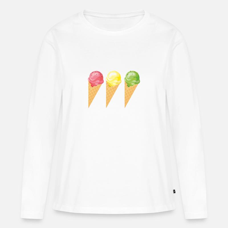 Eis ... - Frauen Premium Bio Langarmshirt - Weiß