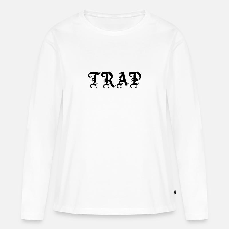 TRAP - Frauen Premium Bio Langarmshirt - Weiß