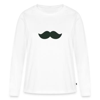 Moustache vert sombre noir homme novembre vélo - T-shirt manches longues Premium bio Femme - blanc - Devant - Julia (174cm)