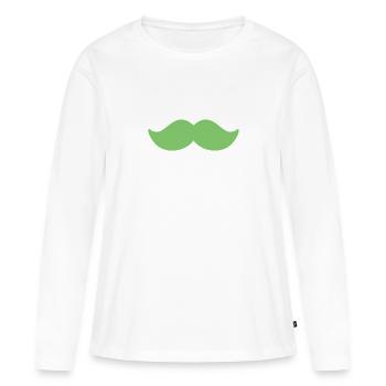 Moustache vert vif homme novembre vélo - T-shirt manches longues Premium bio Femme - blanc - Devant - Julia (174cm)
