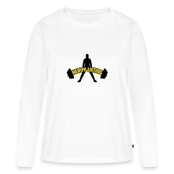 Levage de charges lourdes - T-shirt manches longues Premium bio Femme - blanc - Devant - Julia (174cm)