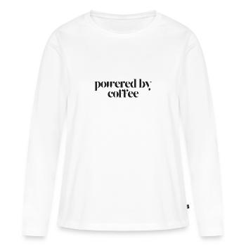 Alimenté par le café - T-shirt manches longues Premium bio Femme - blanc - Devant - Julia (174cm)