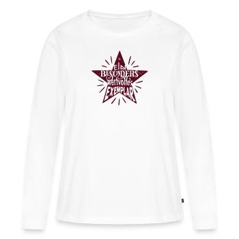 Ein besonders wertvolles Exemplar - Frauen Premium Bio Langarmshirt - Weiß - Vorne - Julia (174cm)