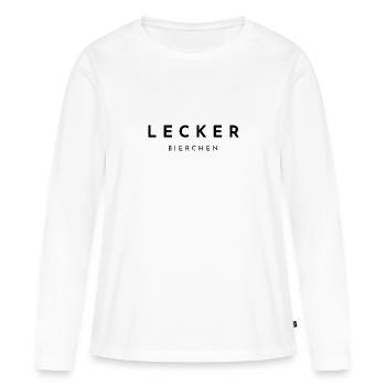 Lecker Bierchen - Frauen Premium Bio Langarmshirt - Weiß - Vorne - Julia (174cm)