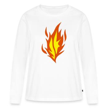 flamme flame feu - T-shirt manches longues Premium bio Femme - blanc - Devant - Julia (174cm)