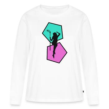 floorball floorball player floorball-girl - Women's Premium Organic Long Sleeve Shirt - white - Front - Julia (174cm)