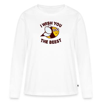 Je vous souhaite le Beest, Bee Pun, je vous souhaite le meilleur - T-shirt manches longues Premium bio Femme - blanc - Devant - Julia (174cm)