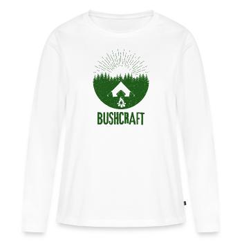Survie en bushcraft - T-shirt manches longues Premium bio Femme - blanc - Devant - Julia (174cm)