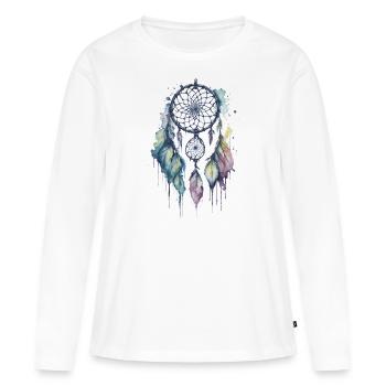 Whimsical Dreams: A Delicate Watercolor Dreamcatch - Women's Premium Organic Long Sleeve Shirt - white - Front - Julia (174cm)