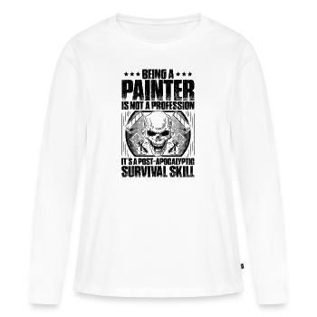 Painter and Painter Painter Painter Gift - Women's Premium Organic Long Sleeve Shirt - white - Front - Julia (174cm)