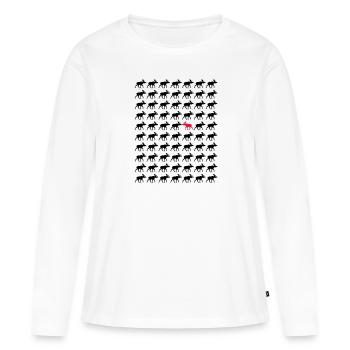 Elk autre direction - T-shirt manches longues Premium bio Femme - blanc - Devant - Julia (174cm)