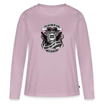 Guns - Women's Premium Organic Long Sleeve Shirt - dusky pink - Front - Julia (174cm)