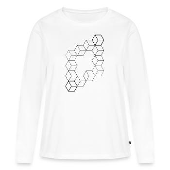 Cube Diamond - Women's Premium Organic Long Sleeve Shirt - white - Front - Julia (174cm)