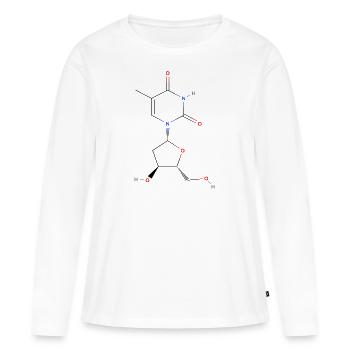 Thymidin Molekül - Farbige Strukturformel - Frauen Premium Bio Langarmshirt - Weiß - Vorne - Julia (174cm)