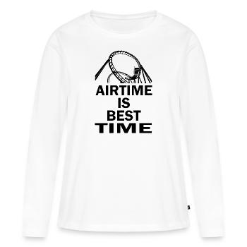 Rollercoaster montagnes russes - T-shirt manches longues Premium bio Femme - blanc - Devant - Julia (174cm)
