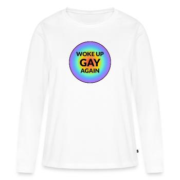 Wieder schwul aufgewacht Lustige schwule Phrasen - Frauen Premium Bio Langarmshirt - Weiß - Vorne - Julia (174cm)