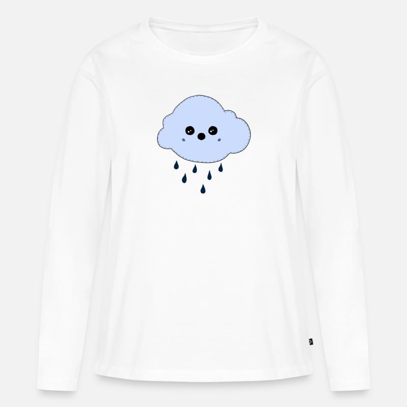 Wolke - Frauen Premium Bio Langarmshirt - Weiß