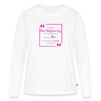 Je suis drôle intelligente et sexy - T-shirt manches longues Premium bio Femme - blanc - Devant - Julia (174cm)