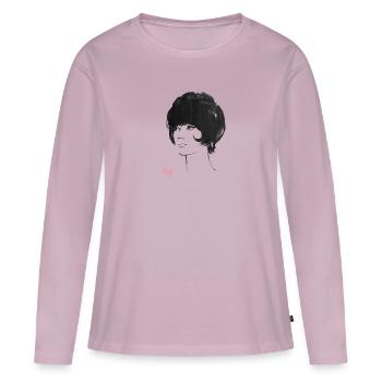 60er Jahre Haarschnitt - Frauen Premium Bio Langarmshirt - Altrosa - Vorne - Julia (174cm)