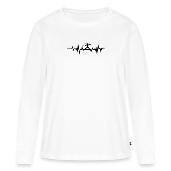 lancer de javelot battement de coeur - T-shirt manches longues Premium bio Femme - blanc - Devant - Julia (174cm)