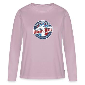Route de rêve RdGA pour les motards - T-shirt manches longues Premium bio Femme - rose poudré - Devant - Julia (174cm)