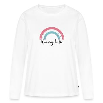 Future maman - T-shirt manches longues Premium bio Femme - blanc - Devant - Julia (174cm)