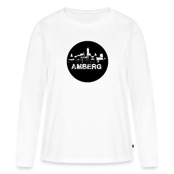 amberg,skyline,schwarz,kreis,scherenschnitt - Frauen Premium Bio Langarmshirt - Weiß - Vorne - Julia (174cm)