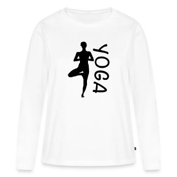 Yoga Sports - T-shirt manches longues Premium bio Femme - blanc - Devant - Julia (174cm)