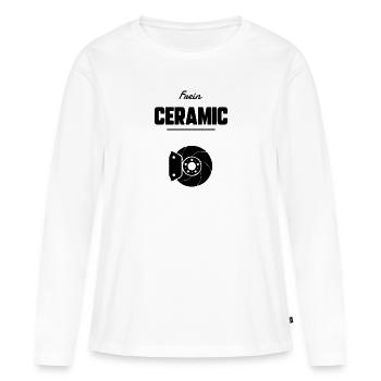 Frein ceramic - T-shirt manches longues Premium bio Femme - blanc - Devant - Julia (174cm)