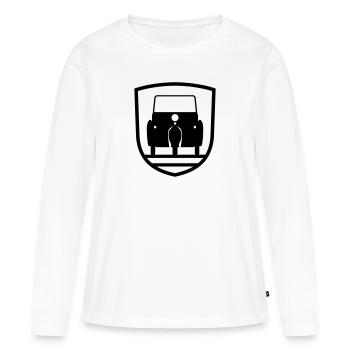Emblème du duo Krause - T-shirt manches longues Premium bio Femme - blanc - Devant - Julia (174cm)