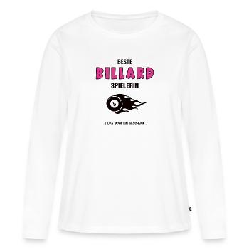 Billard Spielerin Beste Billarderin Geburtstag - Frauen Premium Bio Langarmshirt - Weiß - Vorne - Julia (174cm)