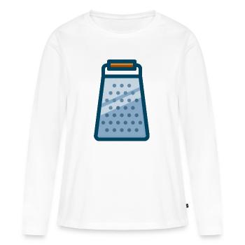 cheese grater kaese reibe veggie - Frauen Premium Bio Langarmshirt - Weiß - Vorne - Julia (174cm)