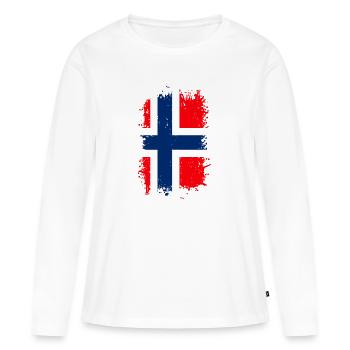Norwegen - Frauen Premium Bio Langarmshirt - Weiß - Vorne - Julia (174cm)