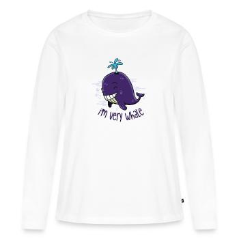 I'm very whale - T-shirt manches longues Premium bio Femme - blanc - Devant - Julia (174cm)