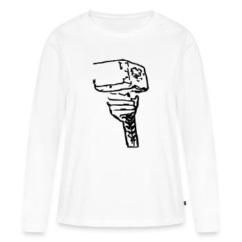 Thors Hammer - T-shirt manches longues Premium bio Femme - blanc - Devant - Julia (174cm)