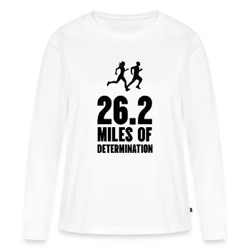 Marathon - 26,2 miles de détermination - T-shirt manches longues Premium bio Femme - blanc - Devant - Julia (174cm)