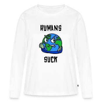 Mutter Erde Statement Erderwärmung Klimaschutz - Frauen Premium Bio Langarmshirt - Weiß - Vorne - Julia (174cm)