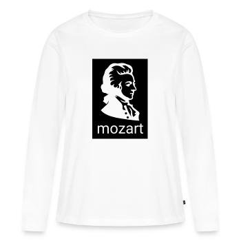 Contraste de la silhouette de Mozart - T-shirt manches longues Premium bio Femme - blanc - Devant - Julia (174cm)