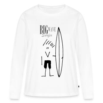 Big-Wave-Surfer - Frauen Premium Bio Langarmshirt - Weiß - Vorne - Julia (174cm)
