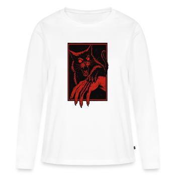 Crimson Fang Cat Assault - Women's Premium Organic Long Sleeve Shirt - white - Front - Julia (174cm)